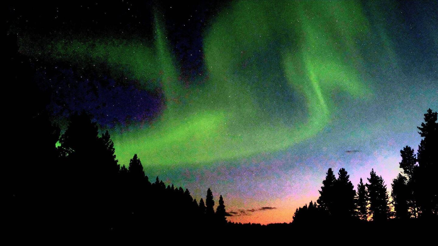 19:46 Uhr . Die Aurora App meinte die Wahrscheinlicheit zur Sichtung von Nordlichtern ist groß