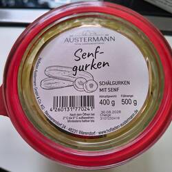 Beim Einkaufen entdeckt. Unsere Lieblingssenfgurken