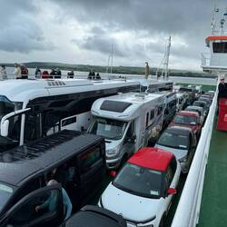 Onboard the ferry.