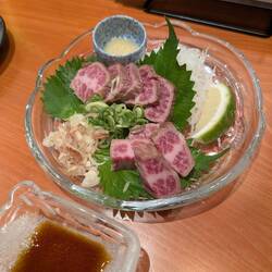 Beef tataki with ponzu and garlic