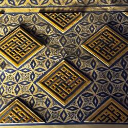 Each tile spells Mohamed. There are 3,000 of them in the mausoleum