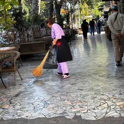 Plenty of sweeping going on