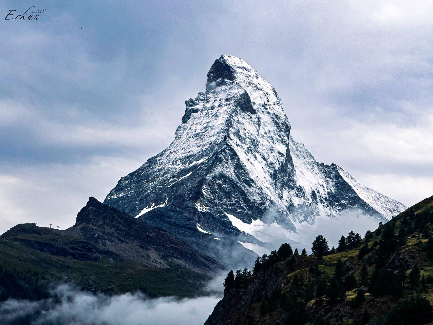 Our first glimpse of the Matterhorn from the Gornergrat train — Zermatt, Switzerland.
