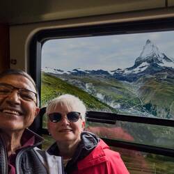 Not the best selfie in the world ... but a keeper — from the train — Switzerland.