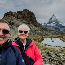 The Matterhorn and Riffellsee reflection. We'll be heading down for better reflections.
