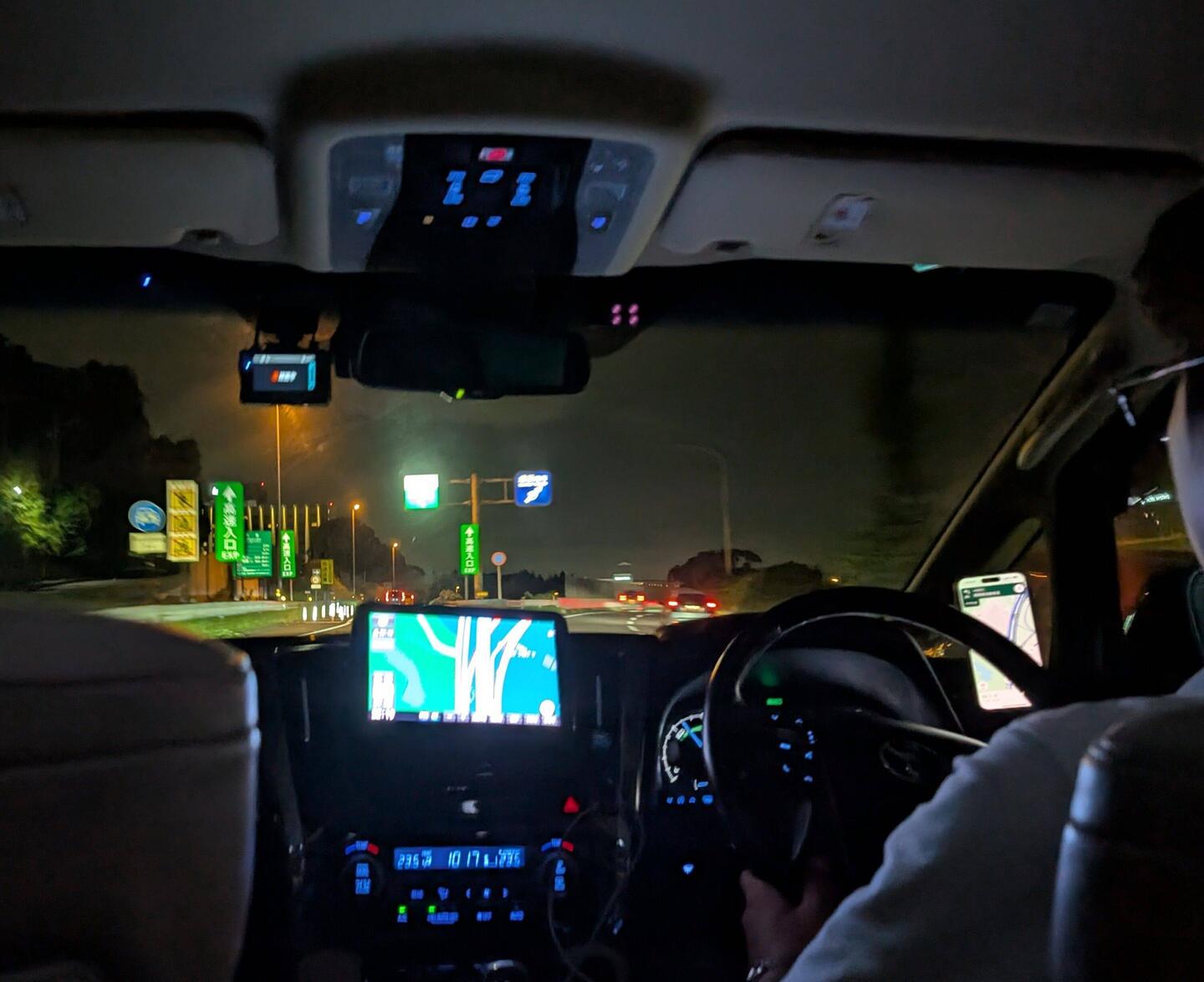 In the car