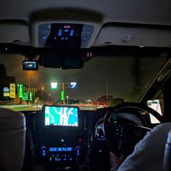 In the car