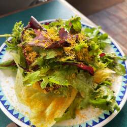 Mesclun salad with fish roe