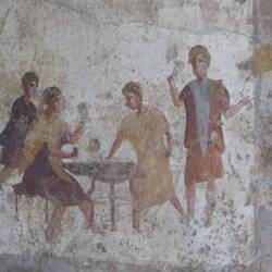 Fresco of dice players