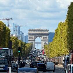 Looking down the Champs Elysees
