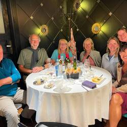 Lovely dinner with Camino friends from all over the world.