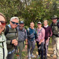 Ran in to the Navy guys on the trail. Glenn's wife just arrived from SC to walk for a few days.