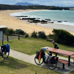 Lunch stop at Cuttagee Beach just before meeting Johnny