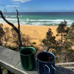 Morning cuppa overlooking Middle Beach