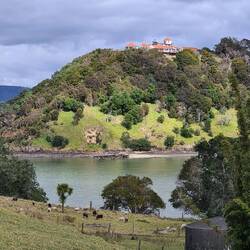 Blick von der Insel auf die Spitze vom Farmland