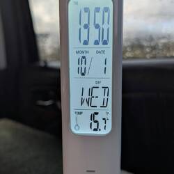 Mean temperature after a ten minute stop.