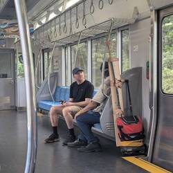 Old mate was onto us the second we boarded. No idea what his luggage is