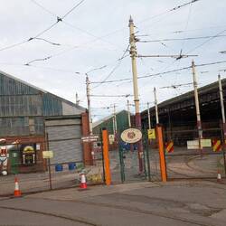 Das Straßenbahndepot in dem ...