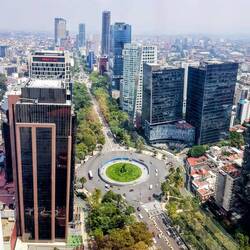 The city seen from the skybar of the Sofitel hotel.