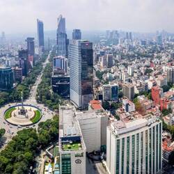The city seen from the skybar of the Sofitel hotel.