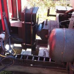 Roller and plate used to push the car