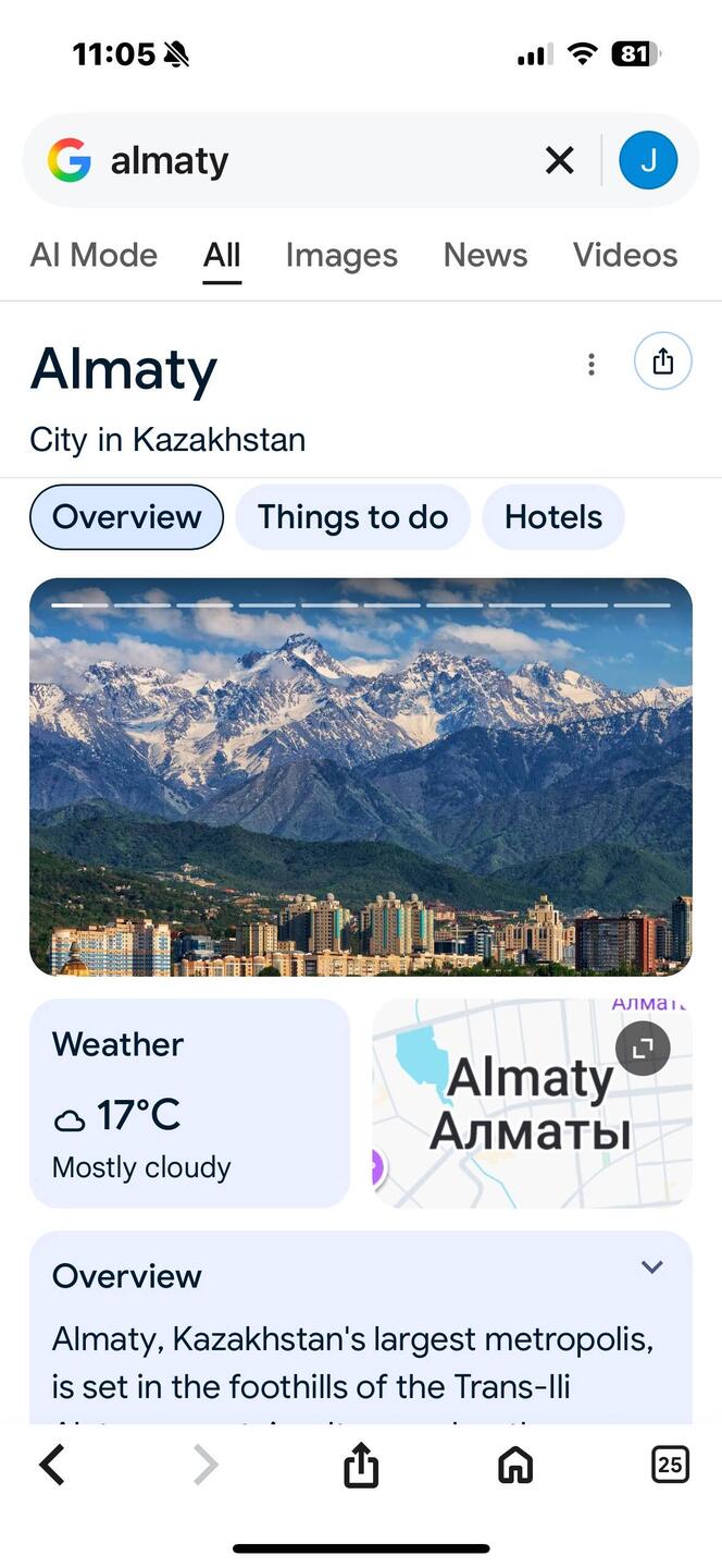 Almaty, the old capital before independence from the Soviet Union