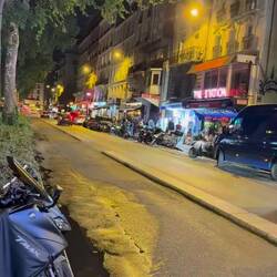 Outside the Moulin Rouge after the show