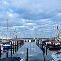 am Tag davor lagen wir am Ostufer in Möltenort, sehr muggeliger Hafen