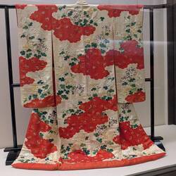 My favorite kimono, chrysanthemums, clouds, fish, birds