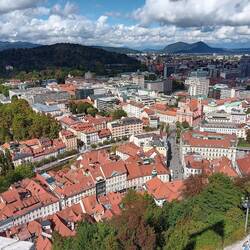 Ljubljana from the viewing tower of Ljubljana Castle