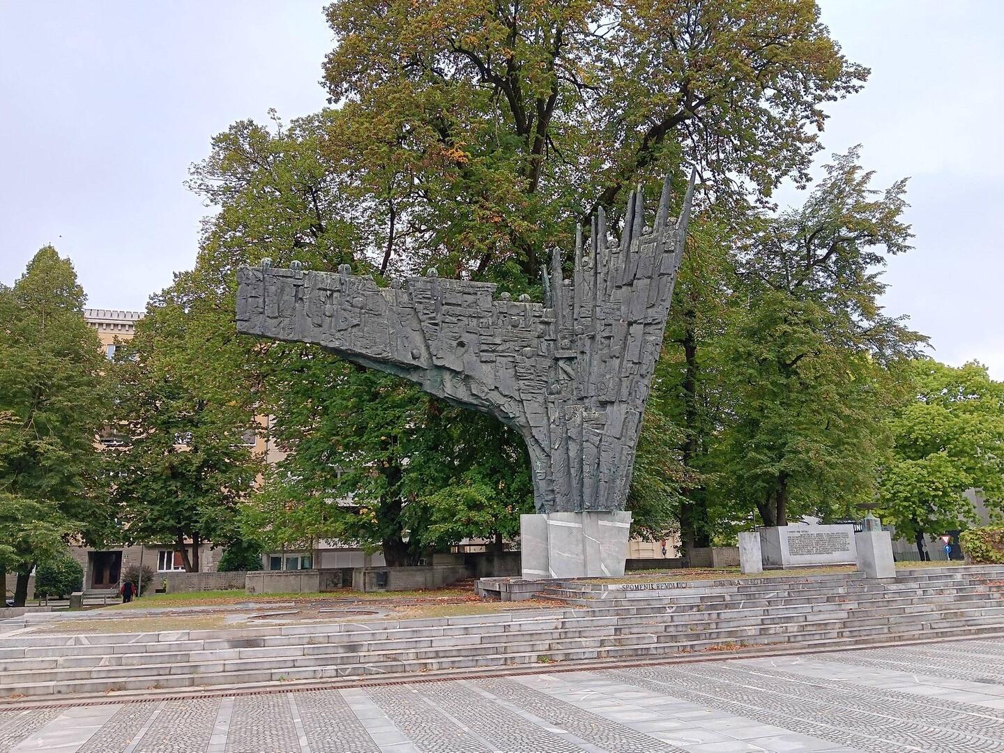Sculpture near the university in Ljubljana commemorating a 1975 uprising