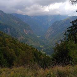 Looking down into the Soca valley, site of fierce WWI battles