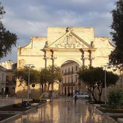 Porta Napoli. Gate into old own not far from us.