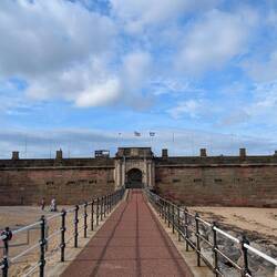 Von hier wurde New Brighton verteidigt