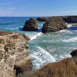 Kathedralen Strand bei Flut