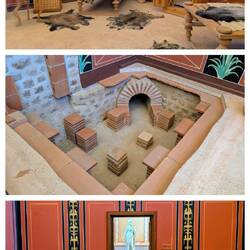 Entspannungsraum, in der Mitte die Warmwasserversorgung und Fußbodenheizung