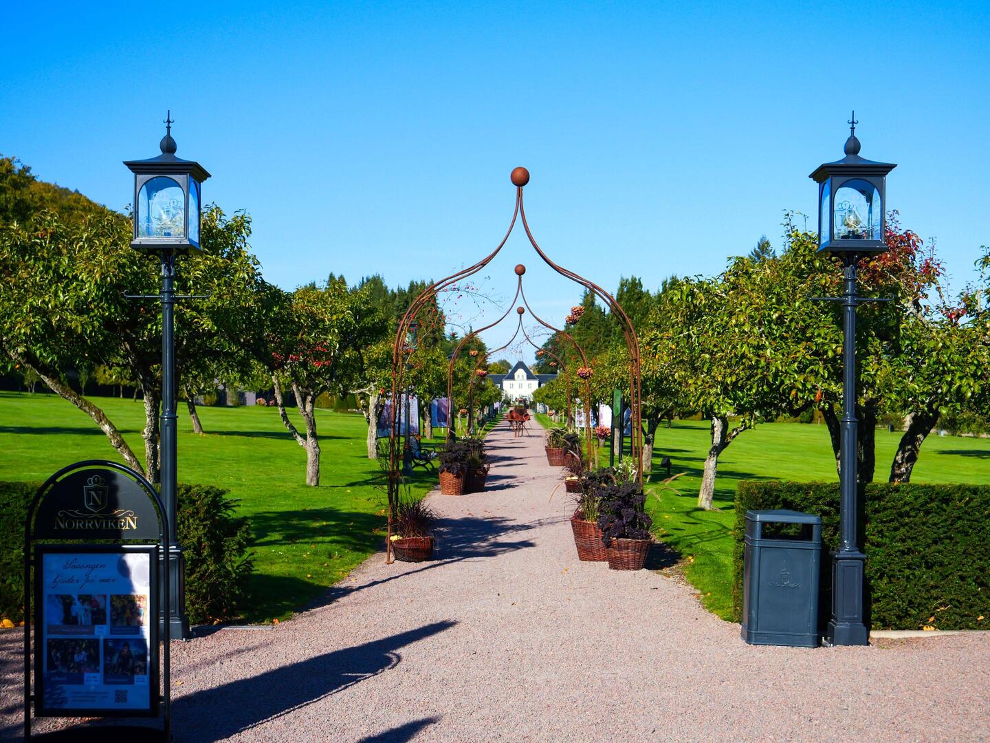 Die lange Allee zur Villa des Gründers Adolf Abelin