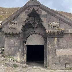 Entrance to caravanserai - inside beds & dinner for animals and humans