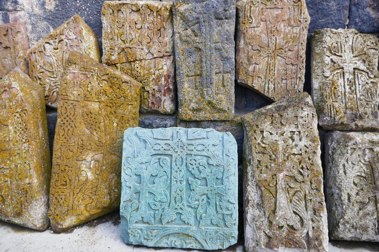 Examples of ancient Armenian gravestones