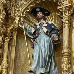 Statue of Santiago on the altar at the cathedral in Castrojeriz.