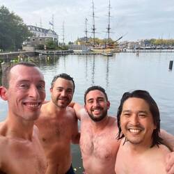 We were able to jump into the canal for a cold plunge