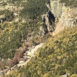 An erosion scar up the mountain