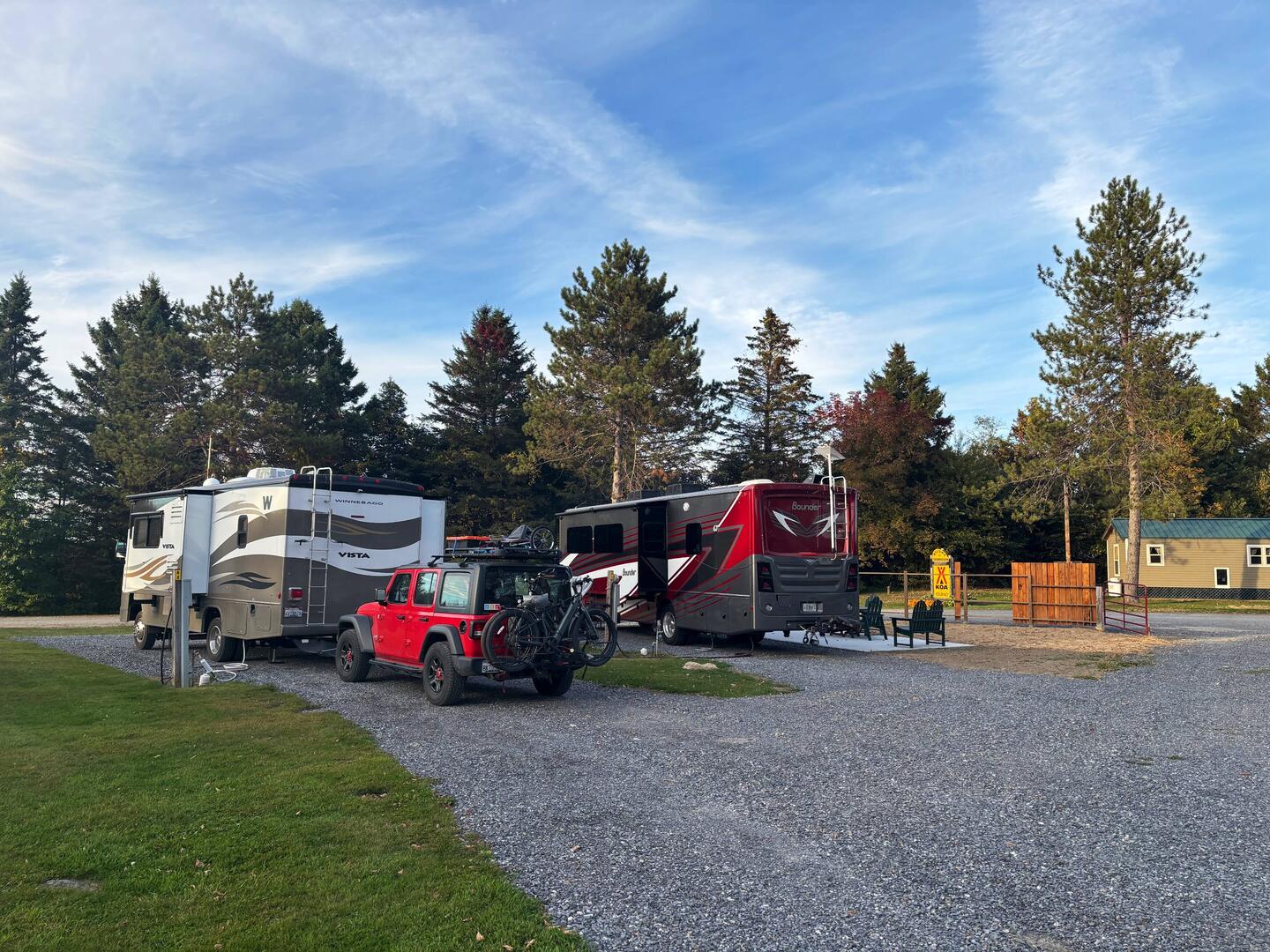 Not really "camping" we look small next to the other RV