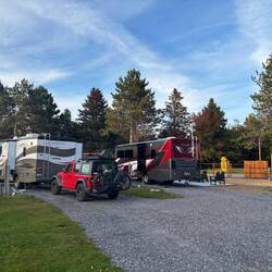 Not really "camping" we look small next to the other RV