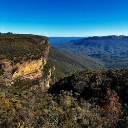 Nog een keer uitzicht over de Blue Mountains...