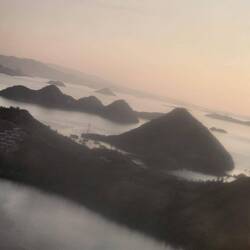 Die Insel Flores Sicht beim Anflug