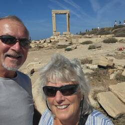 Selfies are not our strong point. But what a backdrop.