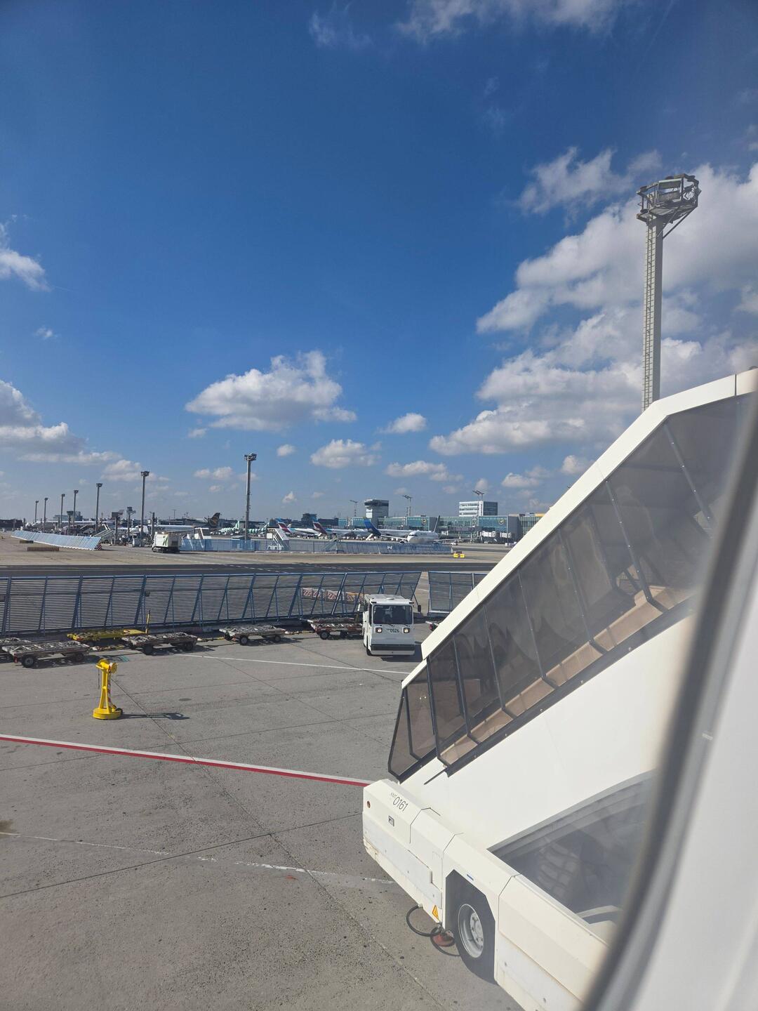 Boarding plane to Bucharest