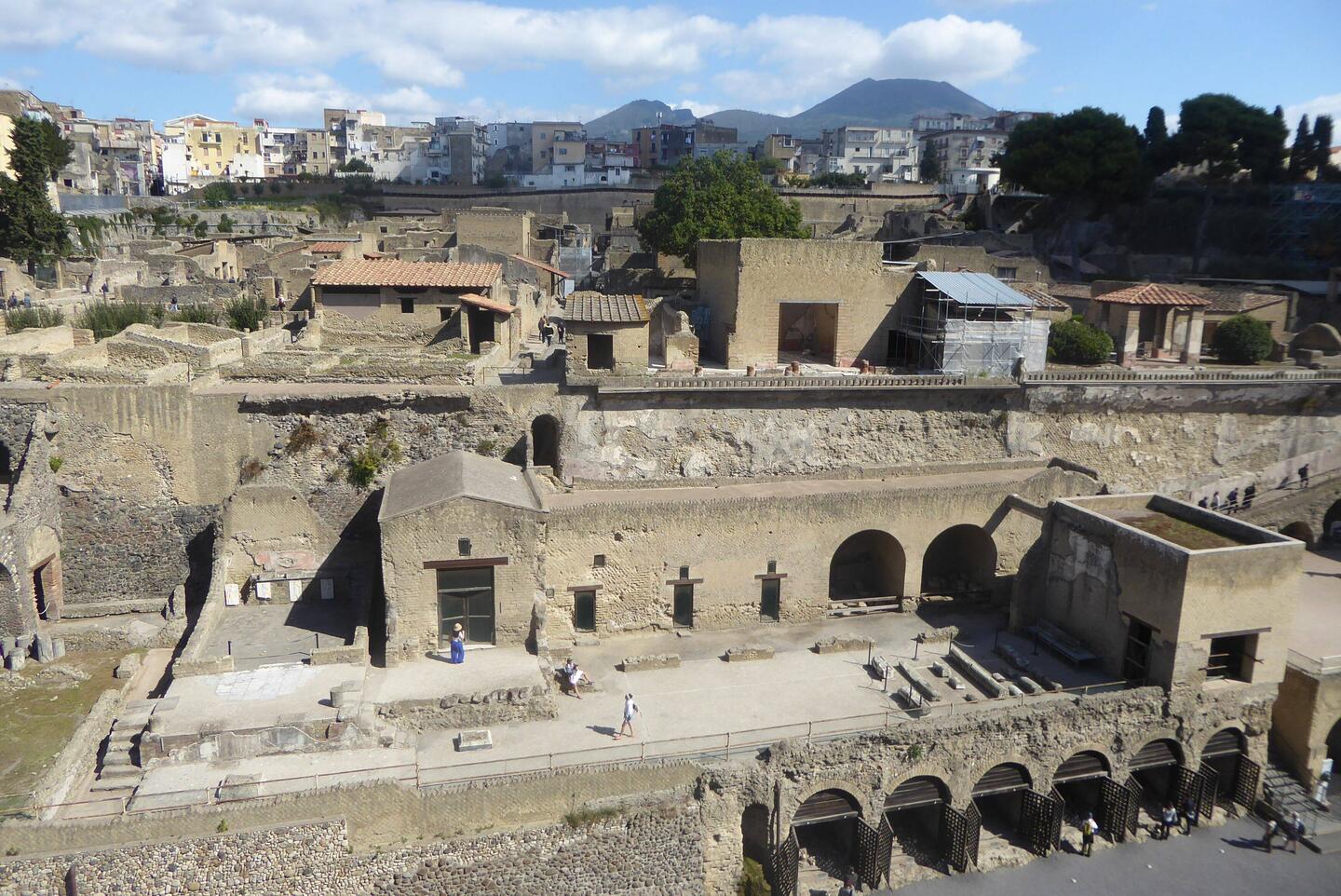 View of Herculaneum from above the old sea shore