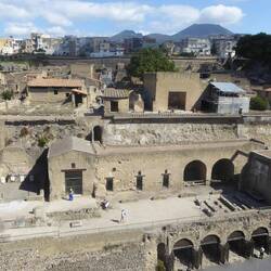 View of Herculaneum from above the old sea shore